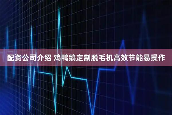配资公司介绍 鸡鸭鹅定制脱毛机高效节能易操作